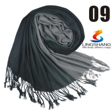 Lingshang wire pure wool women solid color scarf plain scarf cape high quality wool shawl scarf